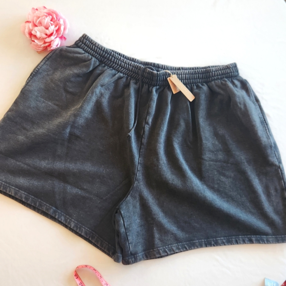 🏷️SKIMS Boyfriend Fleece Lounge Shorts Ash Black 4X - Picture 4 of 12
